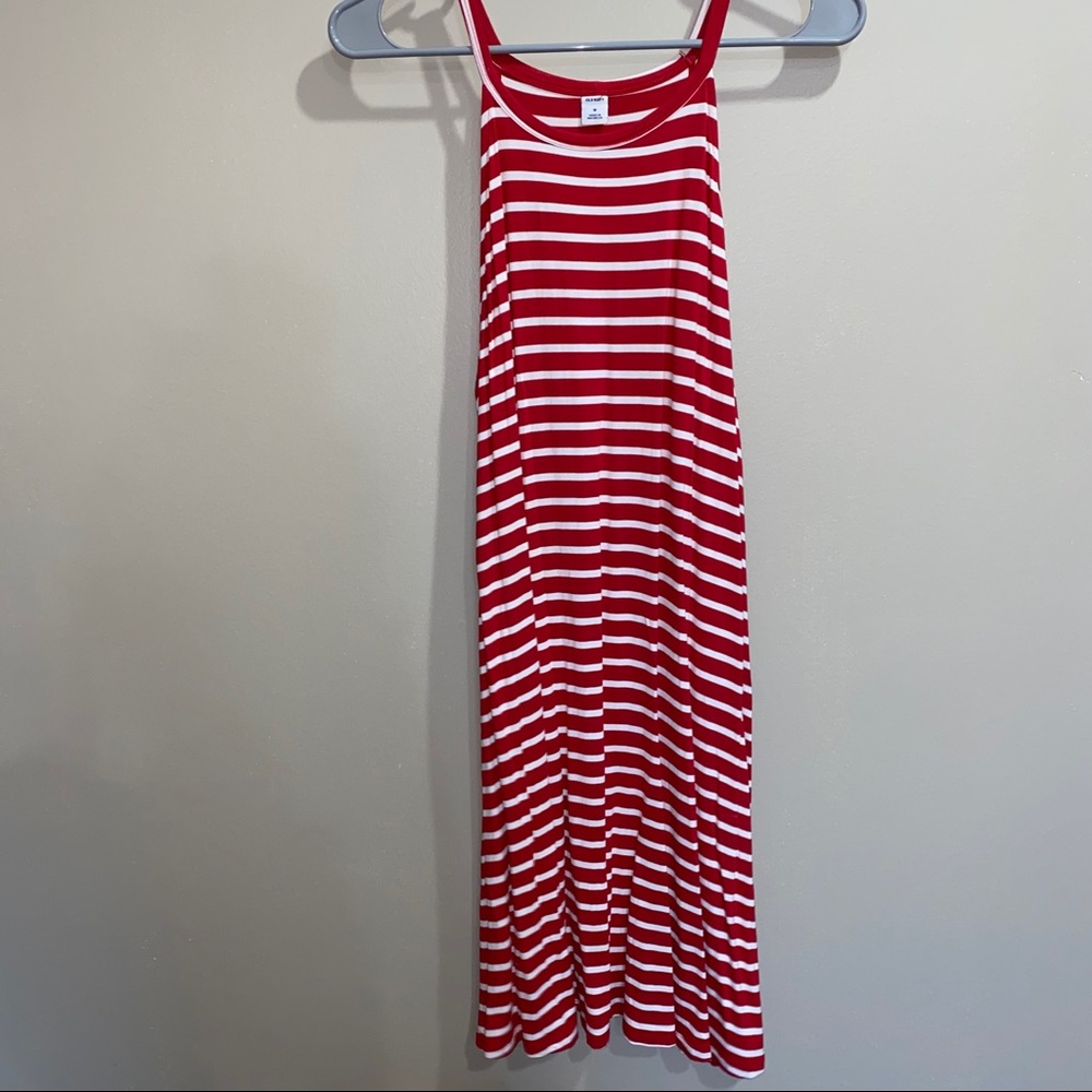 Old Navy Red & White Striped swing dress - medium✨
